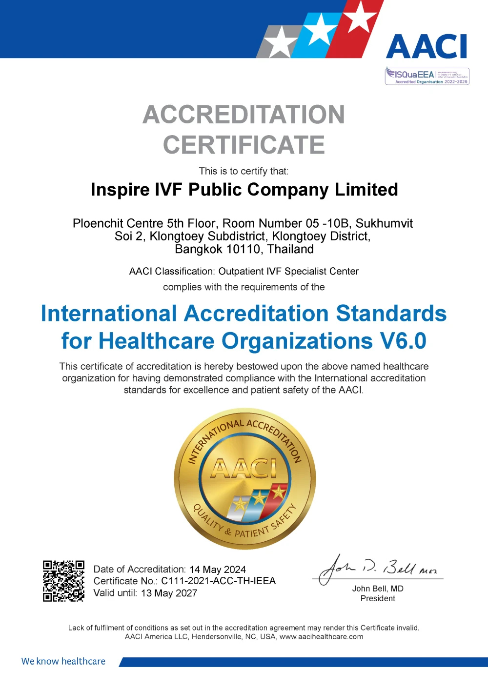 AACI Classification: International Accreditation Standards for Healthcare Organizations V6.0