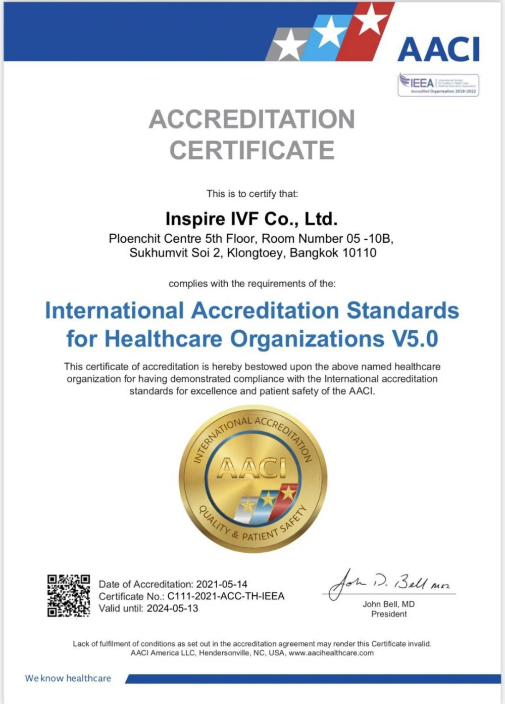 AACI Classification: International Accreditation Standards for Healthcare Organizations V5.0